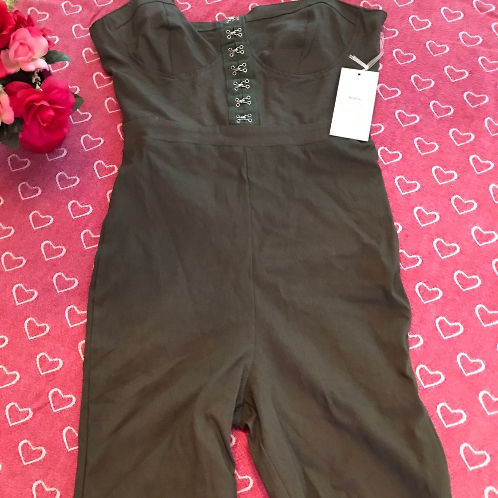 Blashe olive hook and eye romper